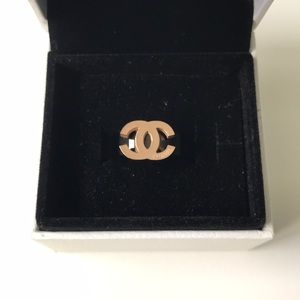 SALE❤️Rose gold CC logo black ring